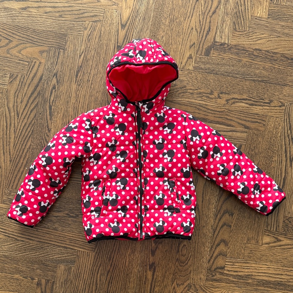 Disney Red Polka Dot Minnie Mouse Puffer Jacket